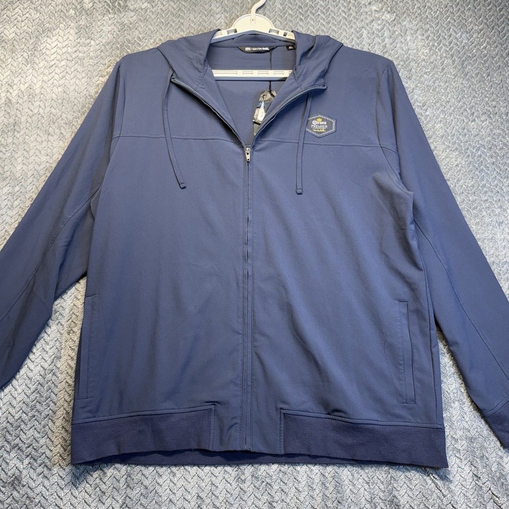 TravisMathew Jacket Row A Shore Corona Premier Hoodie Full Zip 2XL Navy Ripstop
